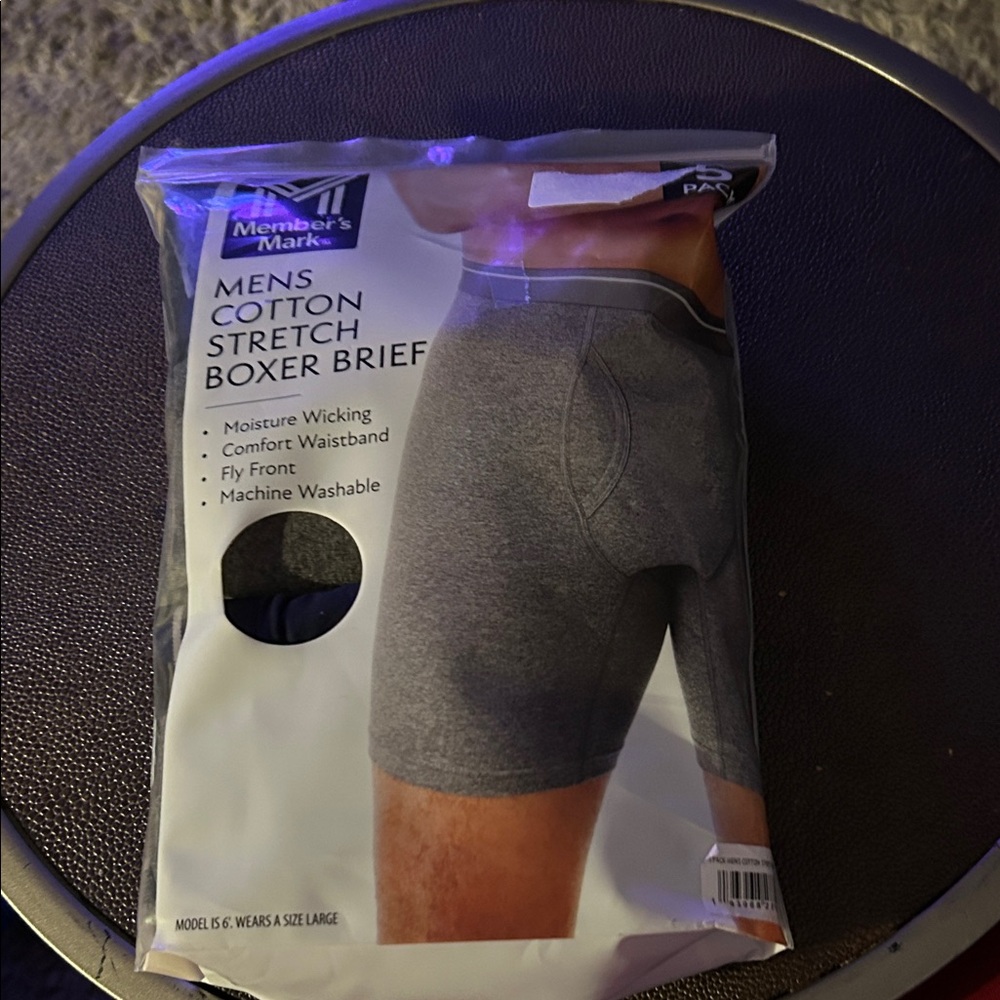 Member's Mark Men's Cotton Stretch Boxer Briefs - Gray
